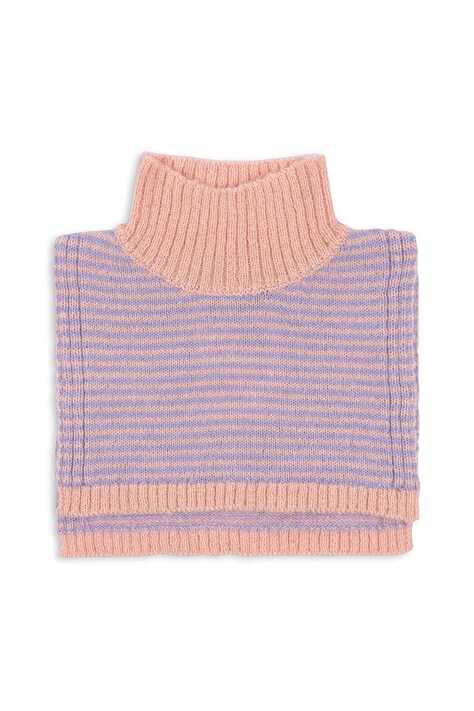 Konges Sløjd komin z dodatkiem alpaki dziecięcy BERLE NECKWARMER kolor fioletowy wzorzysty KS103719