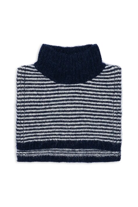 Konges Sløjd komin z dodatkiem alpaki dziecięcy BERLE NECKWARMER kolor granatowy wzorzysty KS103719