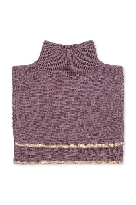 Konges Sløjd komin wełniany dziecięcy LOULI NECKWARMER kolor fioletowy wzorzysty KS103501