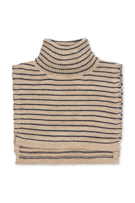 Konges Sløjd komin wełniany dziecięcy LOULI NECKWARMER kolor beżowy wzorzysty KS103501