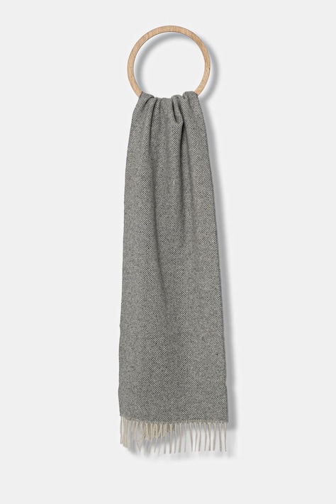 Hackett London esarfa de lână culoarea gri, cu imprimeu, HM0400022