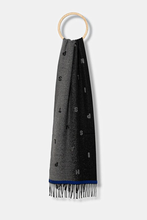 Paul Smith szalik wełniany męski kolor czarny wzorzysty M1A-150C-T711