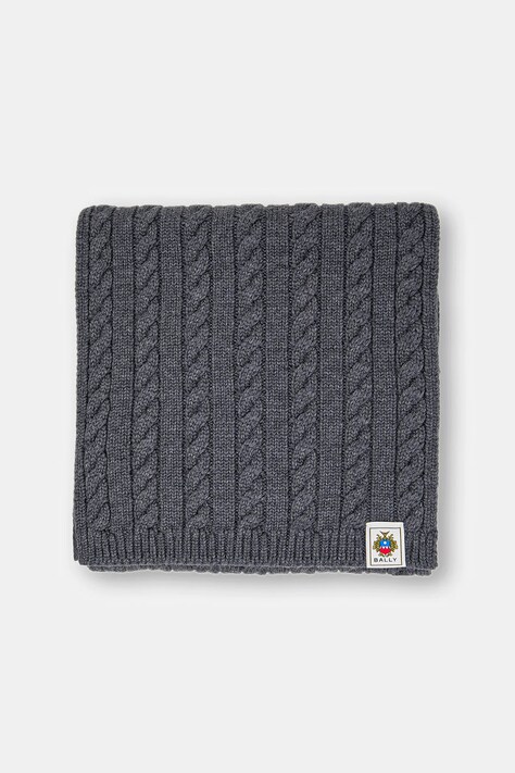 Bally szalik wełniany męski kolor szary melanżowy MSC03G