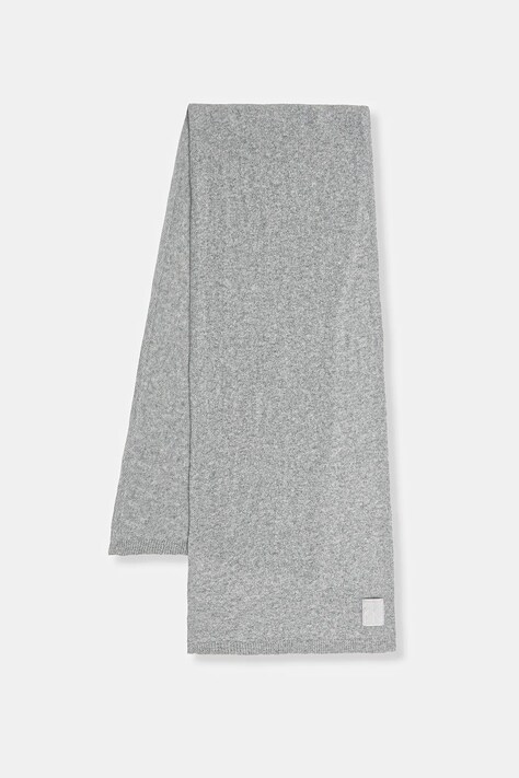 Calvin Klein szalik kaszmirowy męski kolor szary gładki LV04D8014G