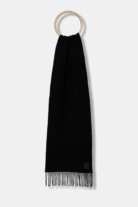 Calvin Klein eșarfă de lână culoarea negru, uni, LV04D8060G