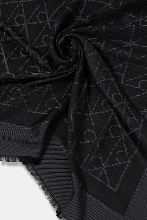 Calvin Klein chusta męska kolor czarny wzorzysta LV04D8063G