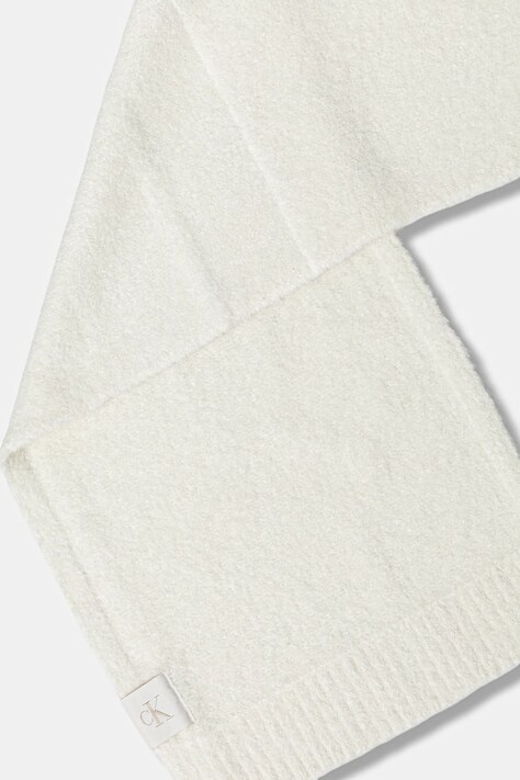Calvin Klein szalik z wełną kolor beżowy gładki LV04D8066G