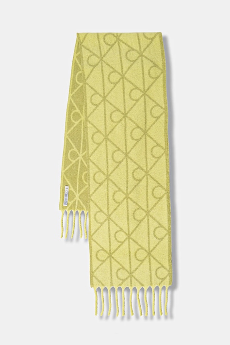 Calvin Klein sál gyapjúkeverékből zöld, mintás, LV04D8072G