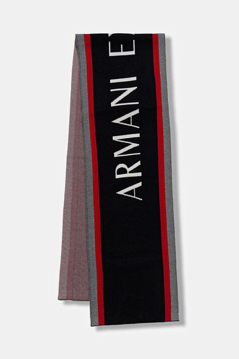 Armani Exchange szalik z dodatkiem wełny męski kolor granatowy wzorzysty XM001552 AF13776