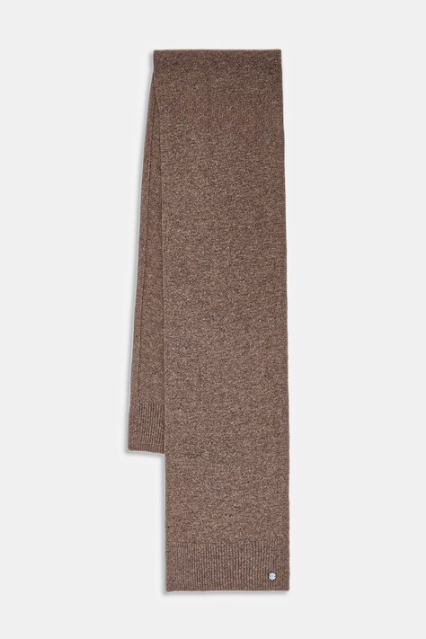 Šal s dodatkom vune Sisley boja: bež, bez uzorka, 1UVLSU00H