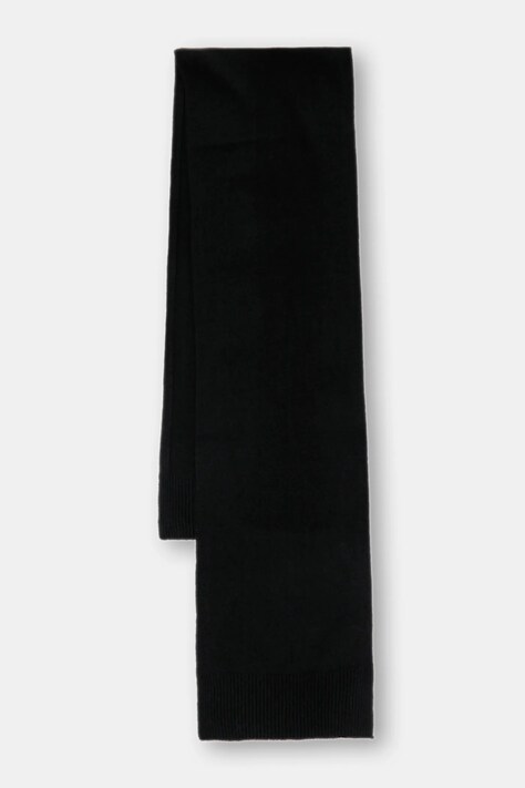 Sisley szalik z dodatkiem wełny męski kolor czarny gładki 1UVLSU00H