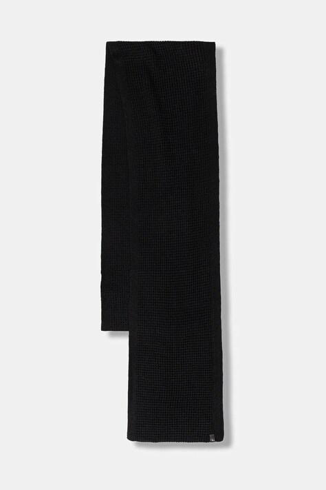AllSaints szalik z dodatkiem wełny męski kolor czarny gładki 29ASMC531467