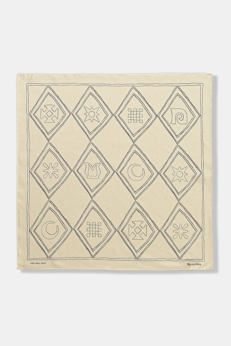 Nanushka foulard in seta colore beige NU25PFSC00305