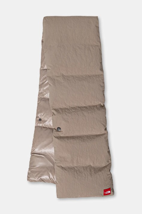 The North Face szalik puchowy Redbox kolor beżowy gładki NF0A8EGGBOX1