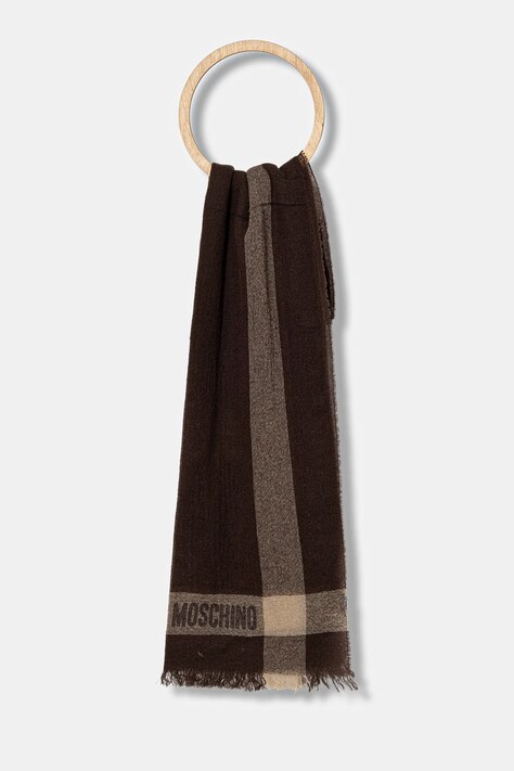 Kašmírový šátek Moschino hnědá barva, M3258 30826