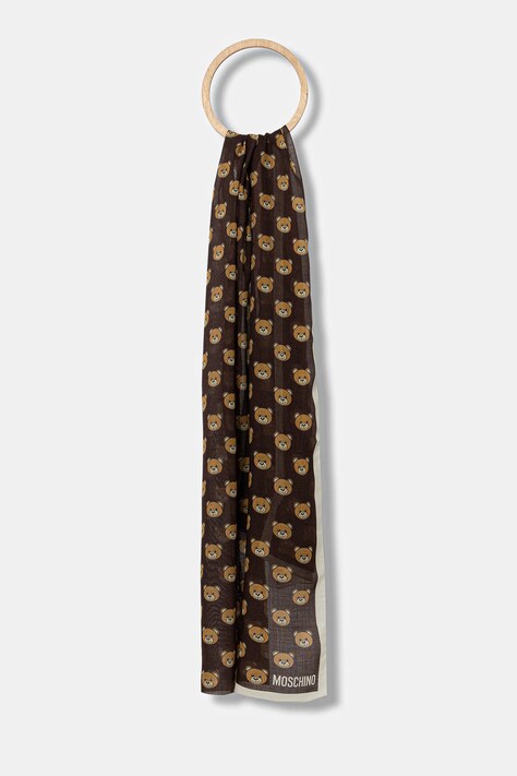 Šal z volno Moschino rjava barva, M5217 E5211