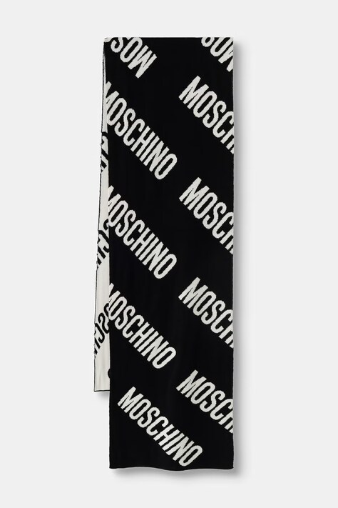 Moschino szalik z wełną czarny M5855 50240