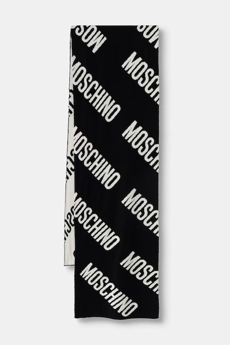 Moschino szalik z wełną czarny M5855 50240