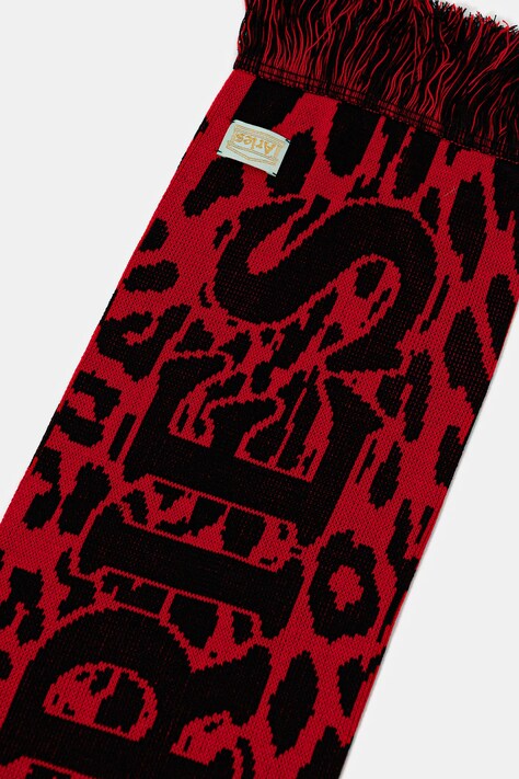 Aries szalik J'Adoro Aries Leopard kolor czerwony wzorzysty AR9010604