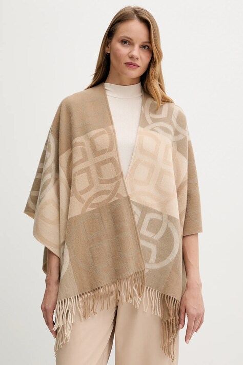 Gant poncho wełniane kolor beżowy lekki 4920262