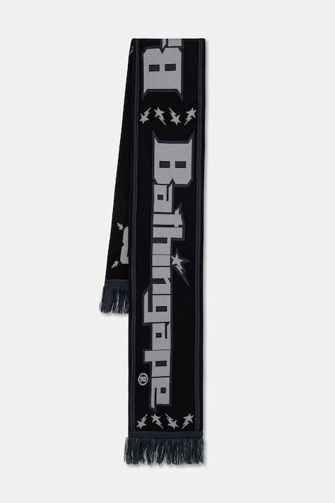 A Bathing Ape szalik z dodatkiem wełny Bape Logo kolor czarny wzorzysty 001GDL801021M