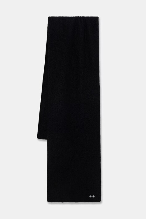 Heliot Emil szalik z dodatkiem wełny kolor czarny gładki PREAW25.16.121.BLK01