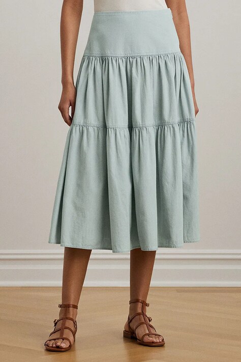 Lauren Ralph Lauren pamut szoknya midi, harang alakú, 200978816