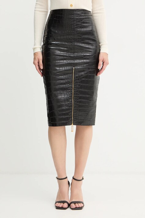 Φούστα Elisabetta Franchi χρώμα: μαύρο, GO10856E2