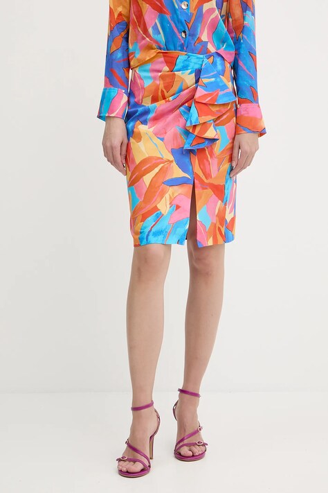 Morgan fustă din bumbac culoarea portocaliu, mini, creion, JDILA.F