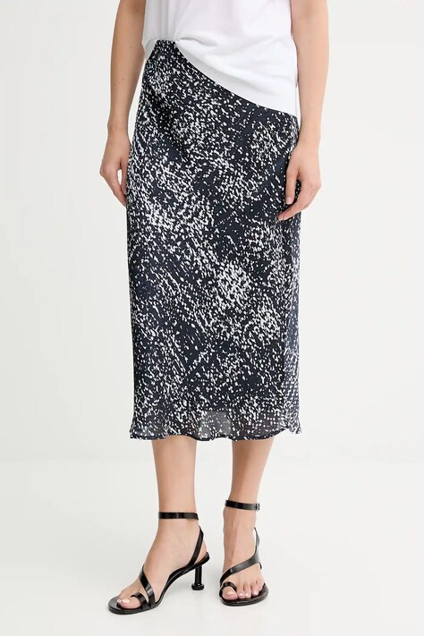 Calvin Klein spódnica kolor granatowy midi rozkloszowana LV044C621G