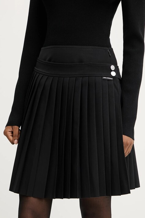 Спідниця Karl Lagerfeld колір чорний mini розкльошена A3W12022