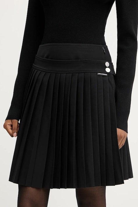 Karl Lagerfeld fustă culoarea negru, mini, evazați, A3W12022