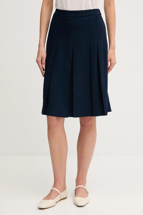 Suknja Tommy Hilfiger boja: tamno plava, mini, širi se prema dolje, WW0WW46796