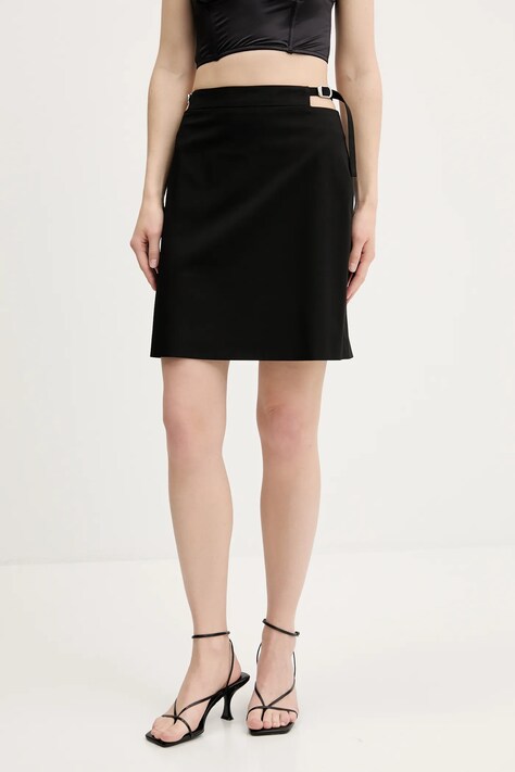 HUGO fustă culoarea negru, mini, drept, 50544746