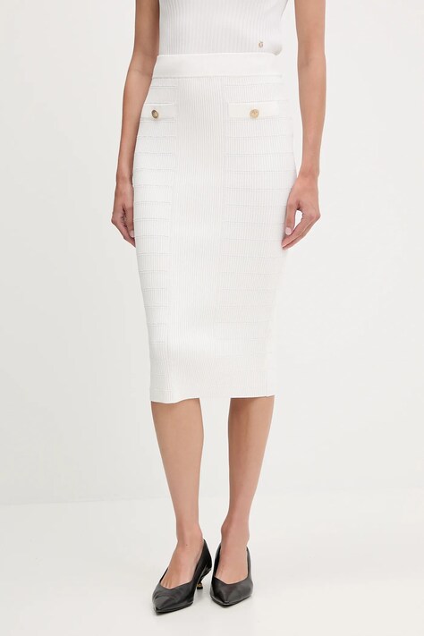 Спідниця Guess EVANGELINE колір білий midi олівець W5YD66 Z0130