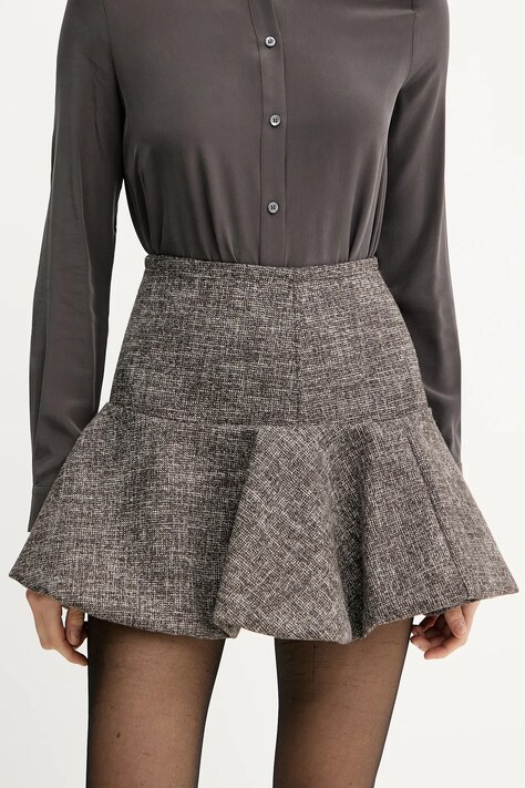 Пола с вълна Pinko в кафяво къса разкроена 105569 A2QX