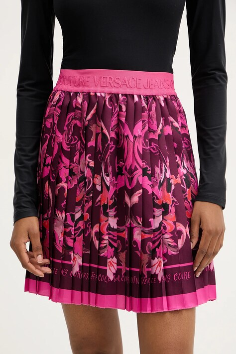 Versace Jeans Couture spódnica kolor bordowy mini prosta 79HAE8P0 NS723