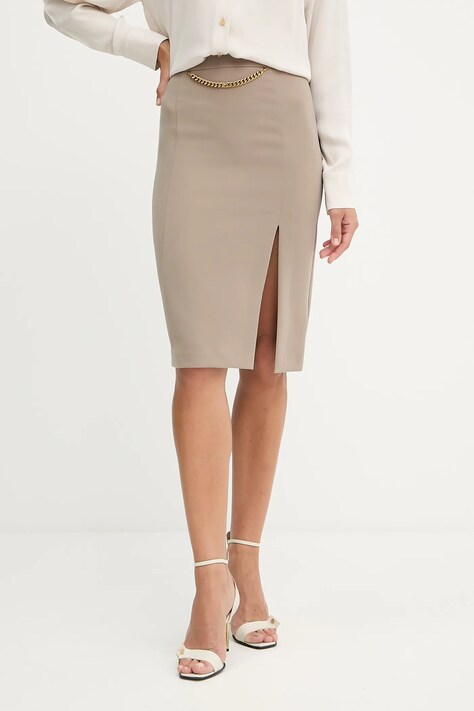 Marciano Guess spódnica ELLA kolor beżowy midi ołówkowa 5YGD07 7357A