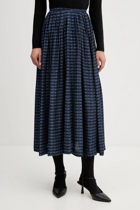 United Colors of Benetton spódnica kolor granatowy midi rozkloszowana 4XVWD0056