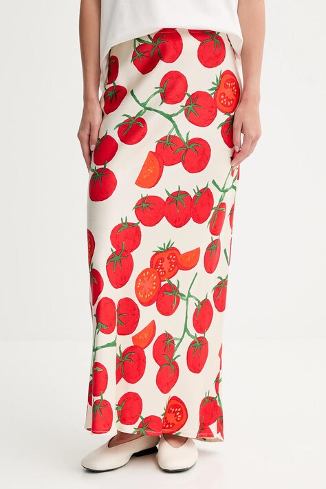 Never Fully Dressed spódnica Tomato kolor beżowy maxi ołówkowa NFDSK702