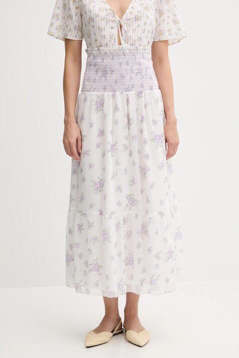 Юбка Pepe Jeans цвет белый maxi расклешённая PL901223