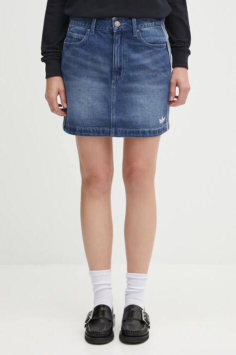 adidas Originals spódnica jeansowa Denim Mini Skt kolor niebieski mini rozkloszowana JW2649