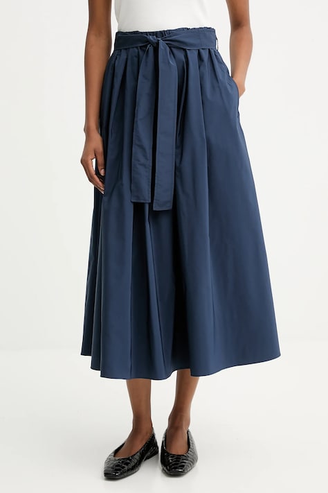 Sukně Weekend Max Mara ZARDA tmavomodrá barva, midi, áčková, 2525106031600