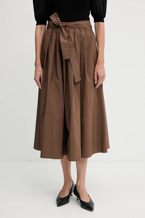 Спідниця Weekend Max Mara ZARDA колір коричневий midi розкльошена 2525106031600