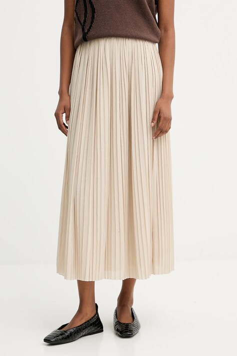 Weekend Max Mara spódnica CRAL kolor beżowy midi rozkloszowana 2525776021600