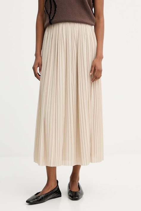 Sukně Weekend Max Mara CRAL béžová barva, midi, áčková, 2525776021600