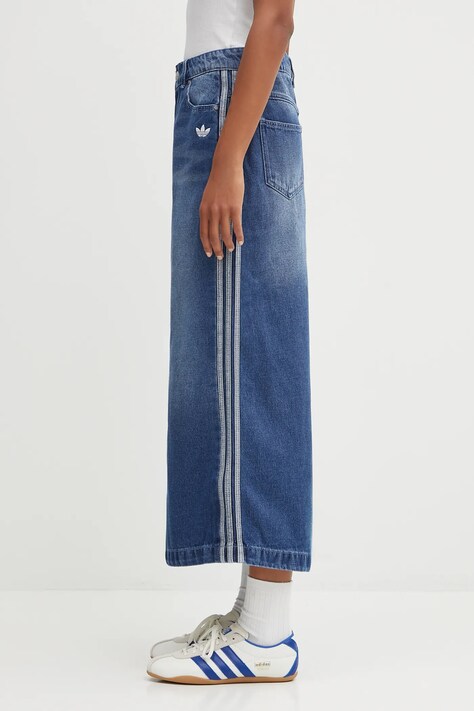 adidas Originals skirt Denim Long Skt blue color JW2658
