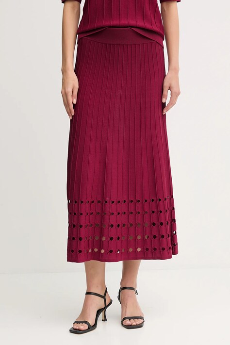 Dkny fustă culoarea bordo, midi, evazați, P5ERAX08