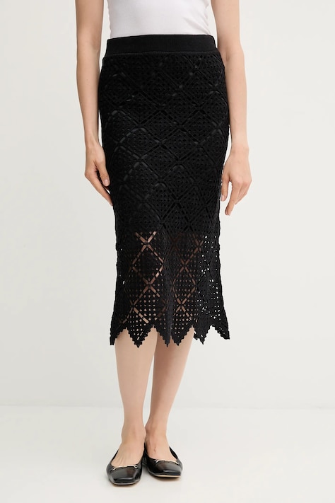 Dkny fustă culoarea negru, midi, drept, P5ERAX27