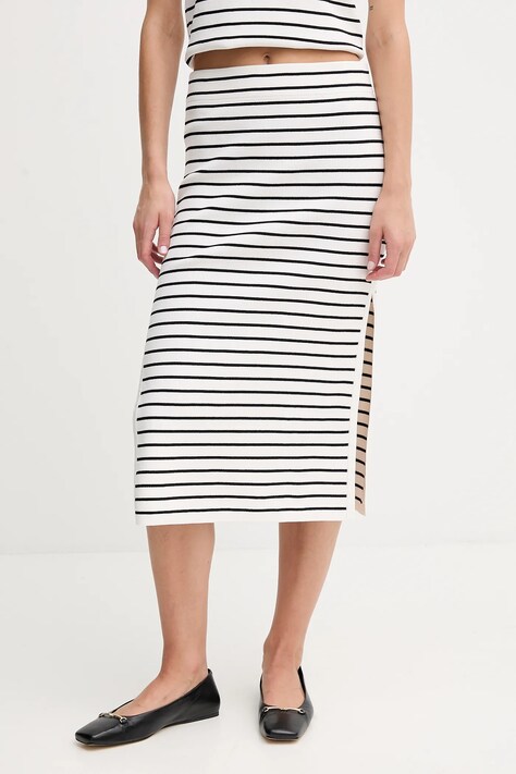 Dkny spódnica kolor biały midi ołówkowa DJ5R0729